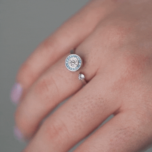 Синьо око въртящ се елемент